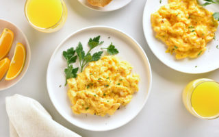 Healthy,Diet,Breakfast,Concept.,Scrambled,Eggs,And,Orange,Juice,Over